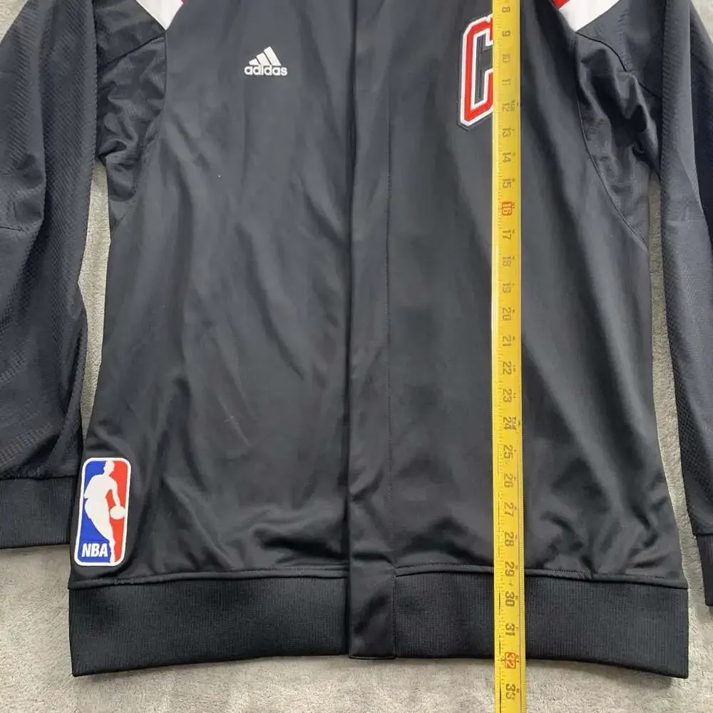 Adidas Warmup Jacket Men XL +2 Length Chicago Bulls Snap Black NBA Training 2014